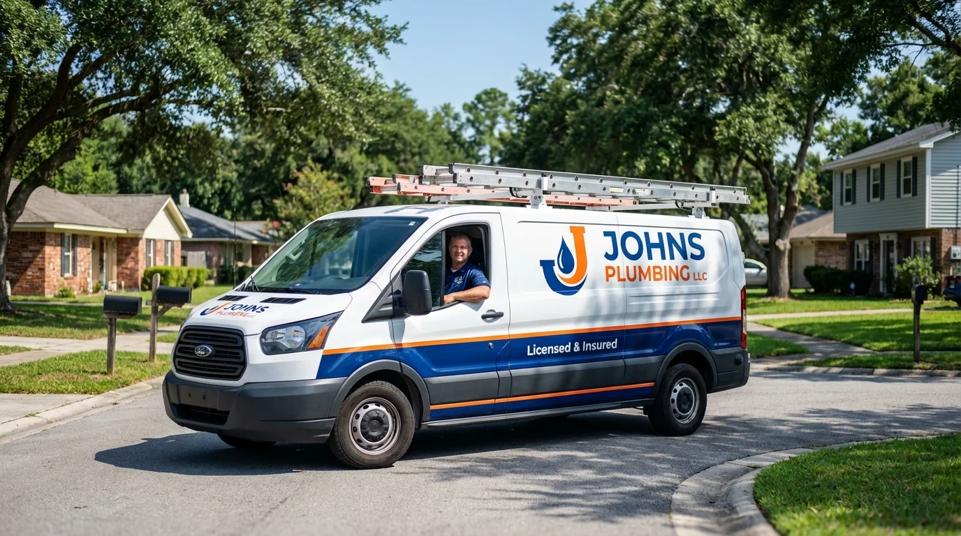Johns Plumbing LLC service van in Ruckersville, VA