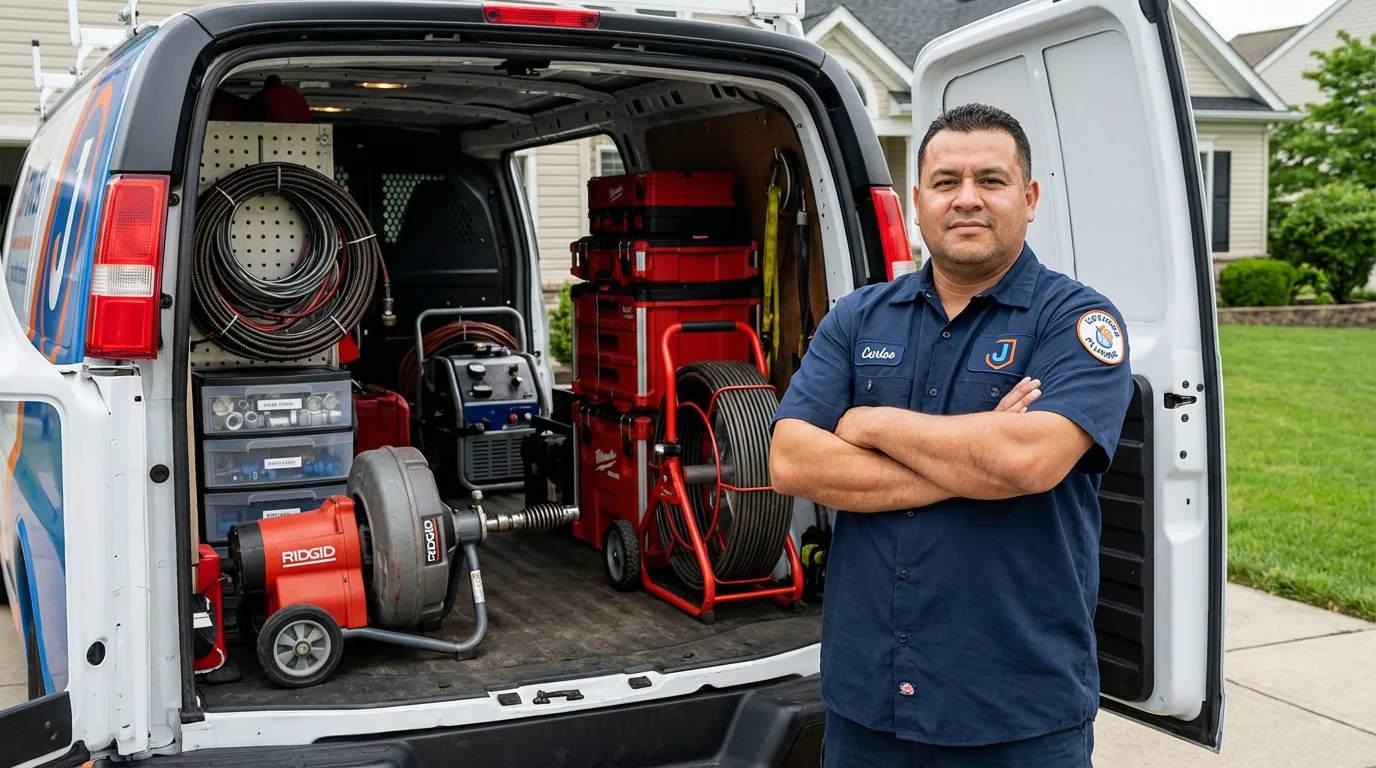 Professional drain cleaning equipment and Johns Plumbing LLC plumber in Ruckersville
