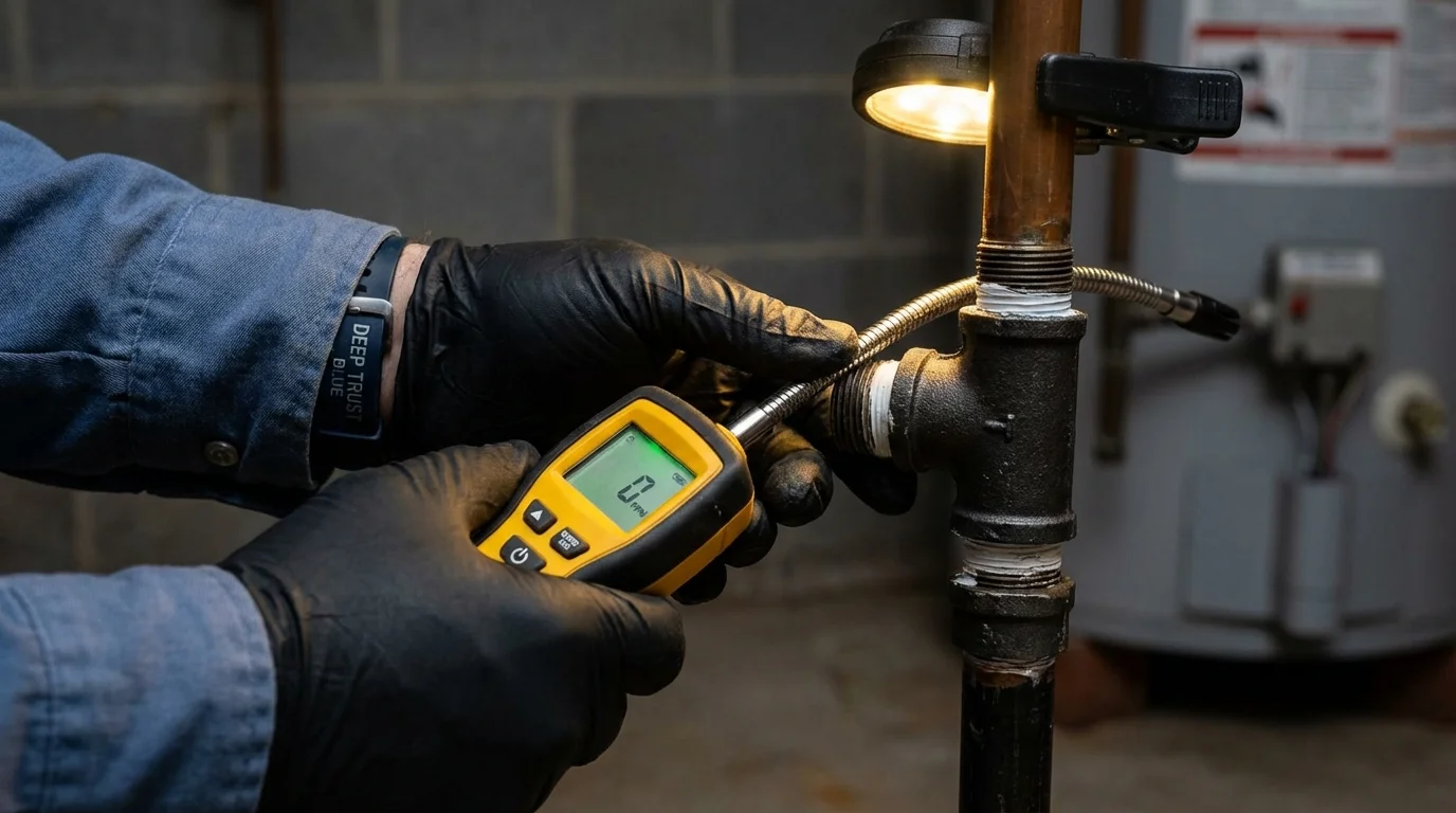 Gas leak detection with electronic sniffer by Johns Plumbing LLC in Ruckersville