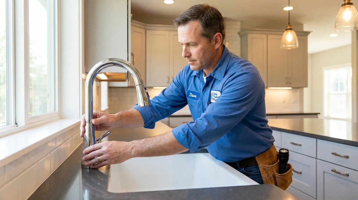 Kitchen faucet installation by Johns Plumbing LLC in Ruckersville