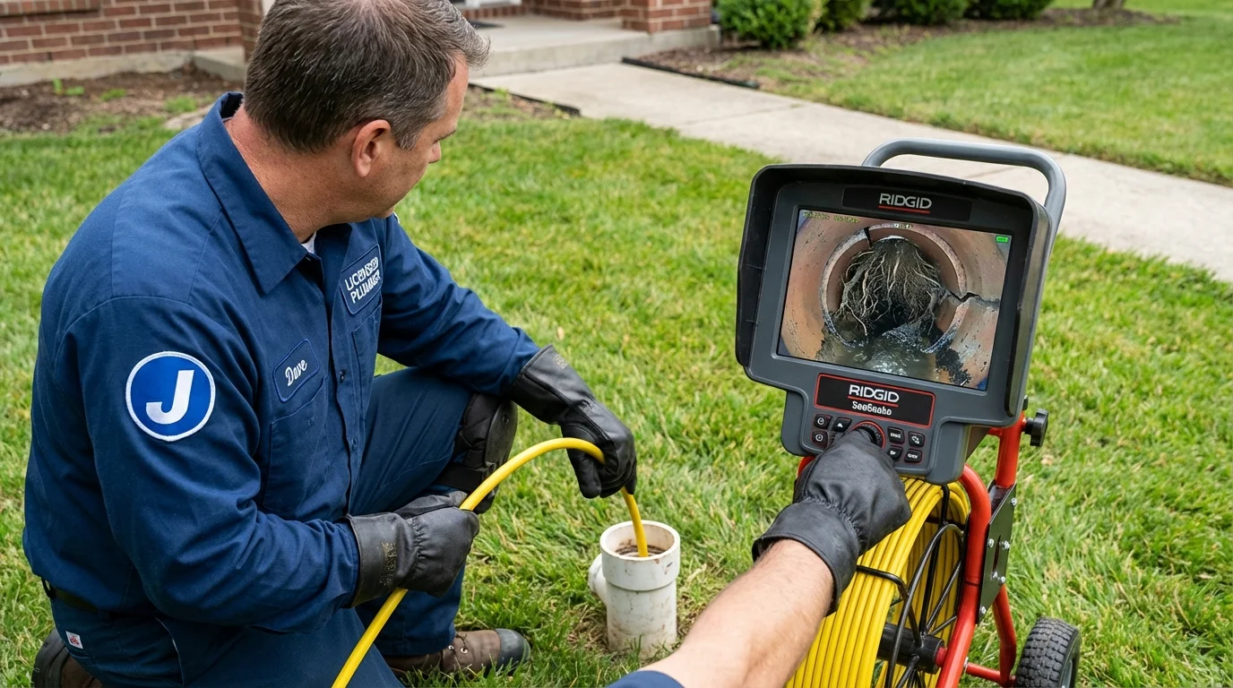 Sewer camera inspection being performed by Johns Plumbing LLC in Ruckersville